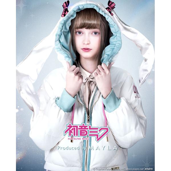 特別価格 MAYLA マイラ 初音ミク グッズ 服 初音ミク アイコニック ダウンジャケット ホワイト レディース 女性 正規品 新品 公式 初音ミク グッズ プレゼント