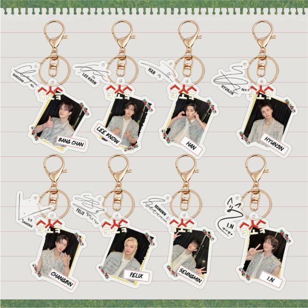第二个半价Stray Kids商品丙烯钥匙环SKZ直线钥匙圈商品钥匙链配件手机钥匙汽车装饰滑雪板STAY可爱