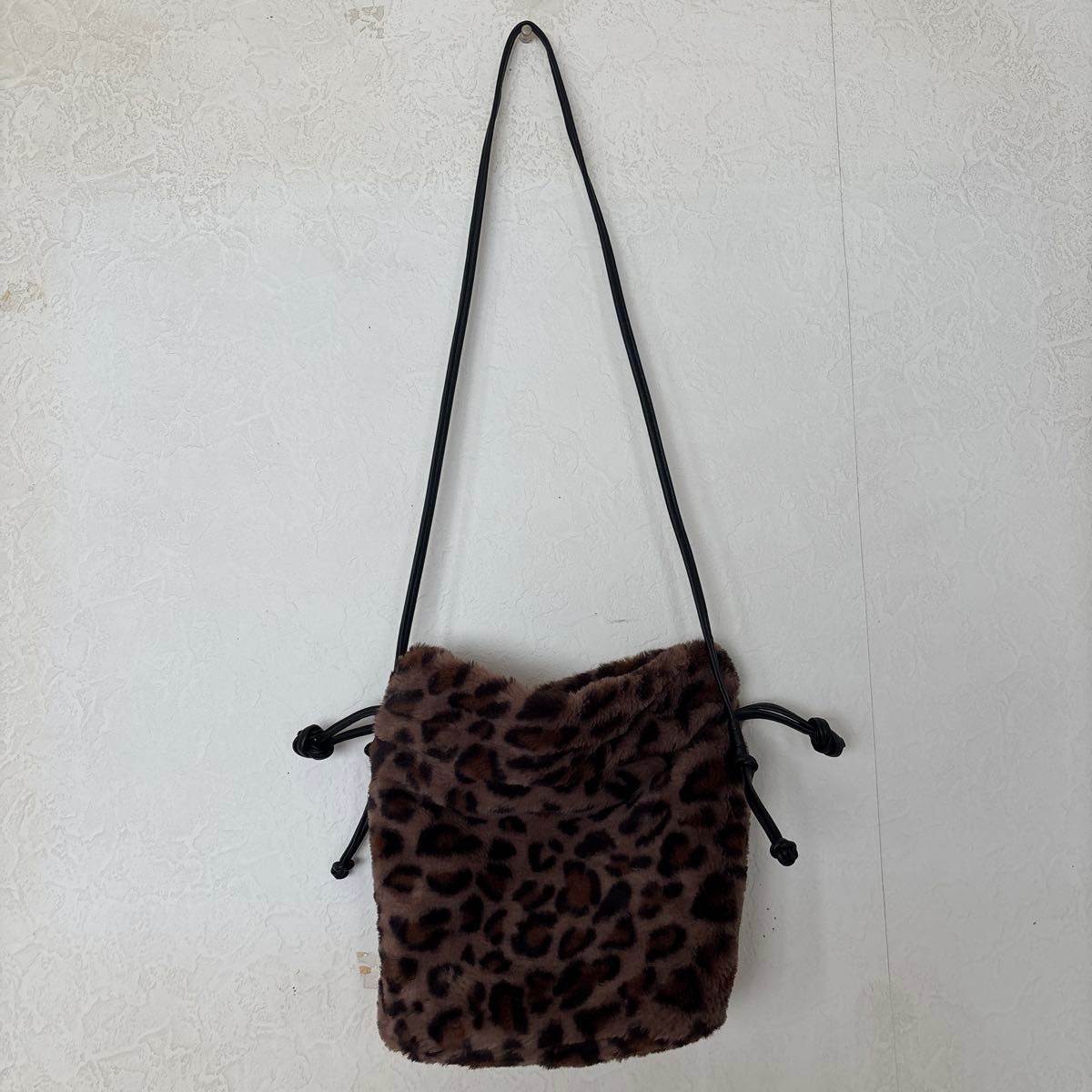 Leopard Print Fur Shoulder Bag