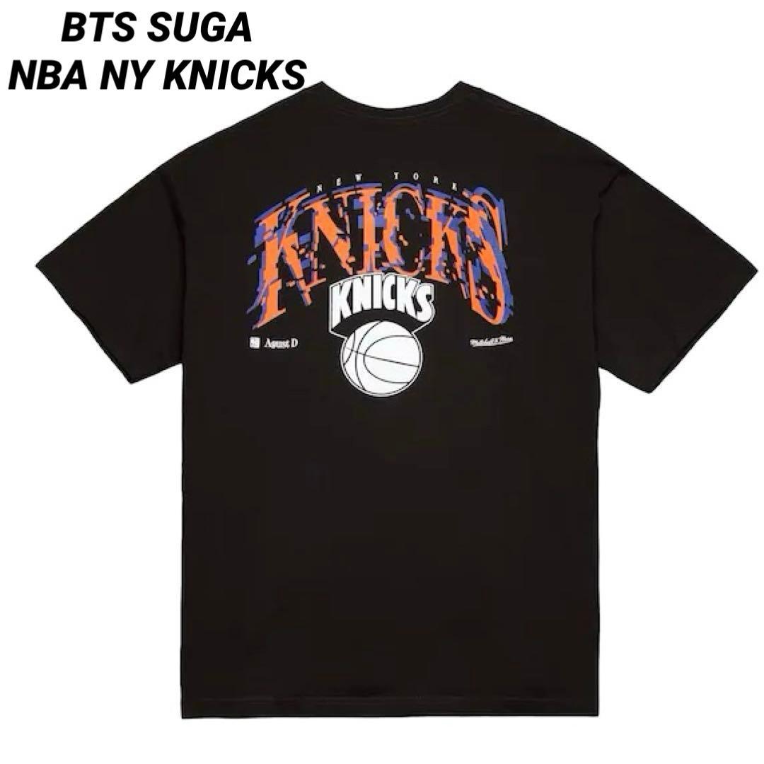 防弹少年团SUGA × NBA纽约尼克斯联名印花T恤黑色