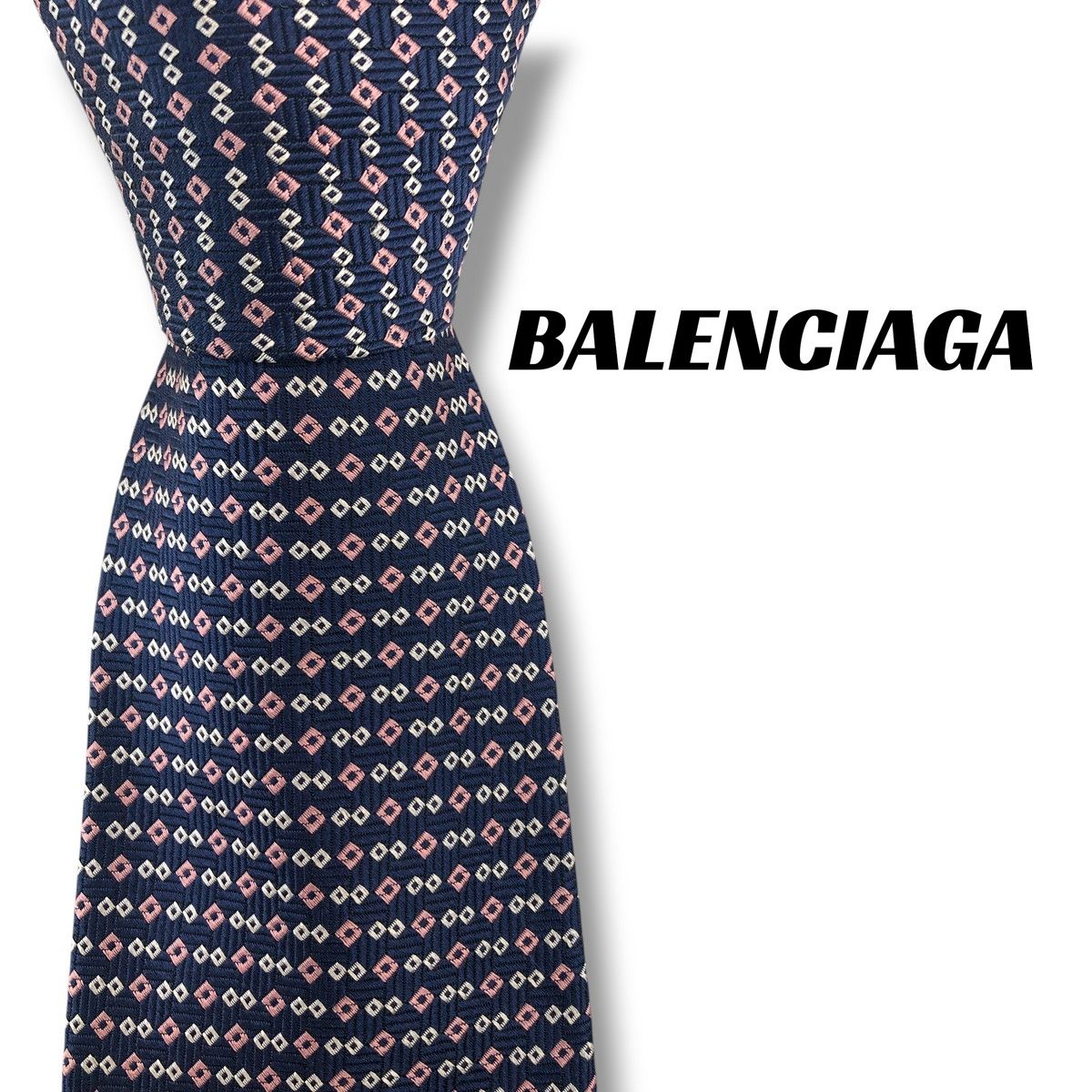 【8686】9成新!Balenciaga领带 海军蓝系×粉色系