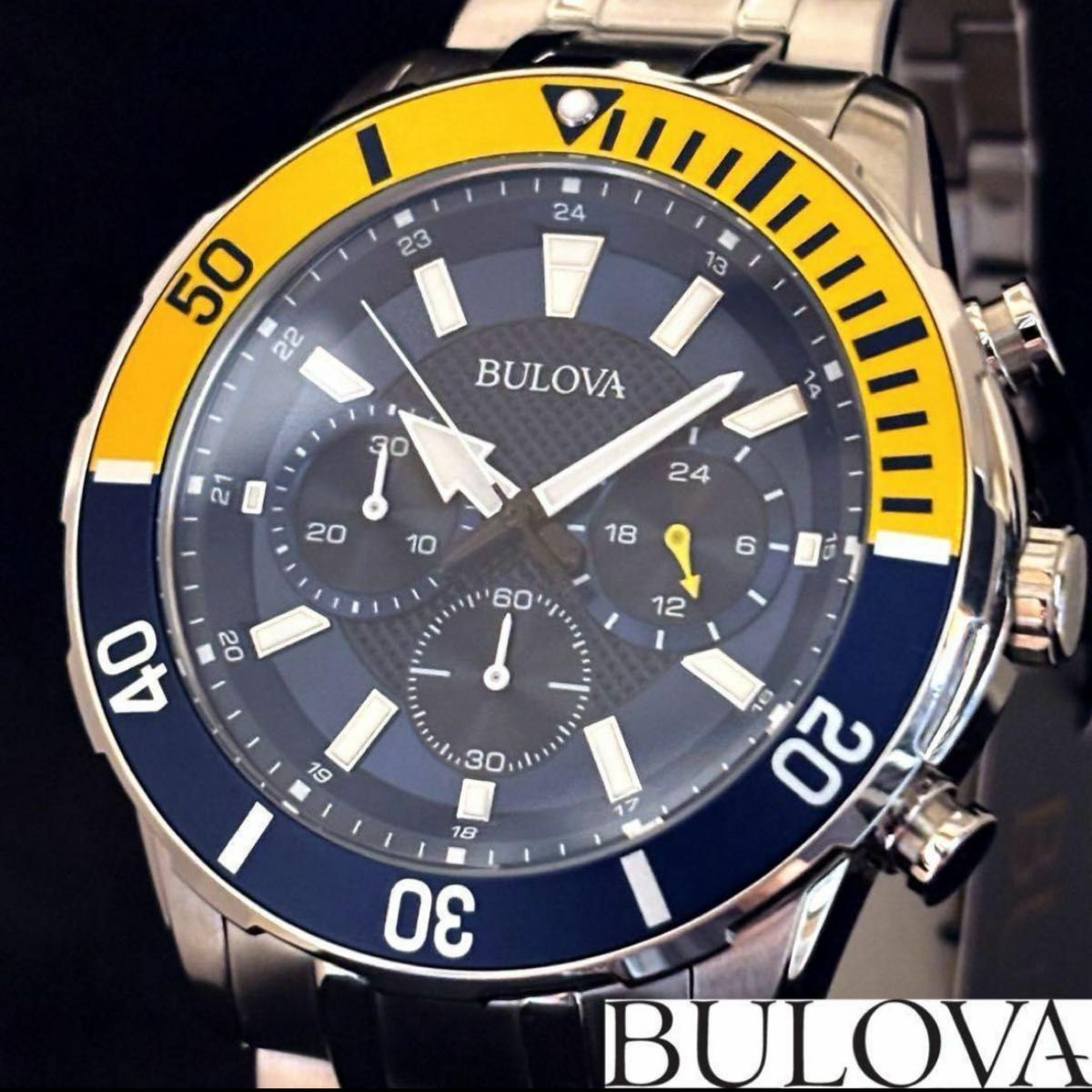 【BULOVA】宝路华/男士腕表/时尚/计时码表/极为稀有/男款/黄色黄金·银色·蓝色/展示品特价