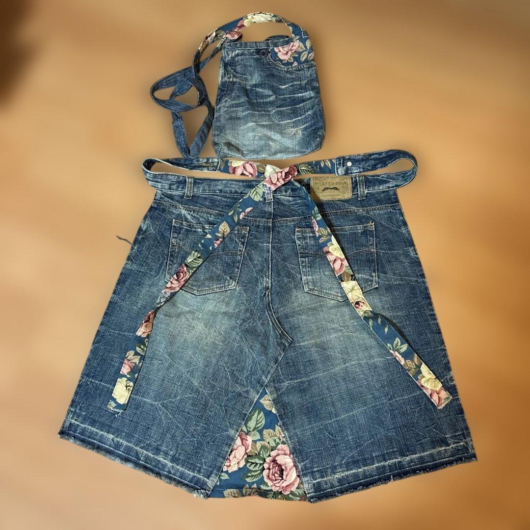 Denim Remake Apron & Shoulder Bag Set