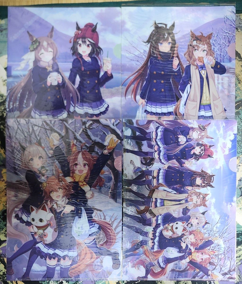 Uma Musume Pretty Derby × 7-Eleven Clear File, Set of 4 Types, Total of 4 Pieces, Uma Musume, 7-Eleven, All Types, Complete Set