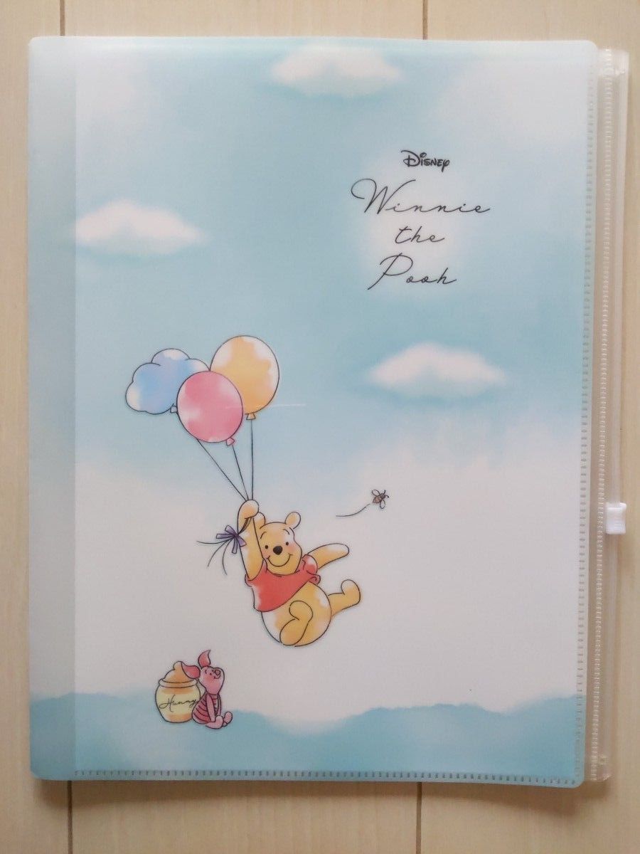 新品☆小熊维尼 透明文件夹 带滑动盒♪迪士尼