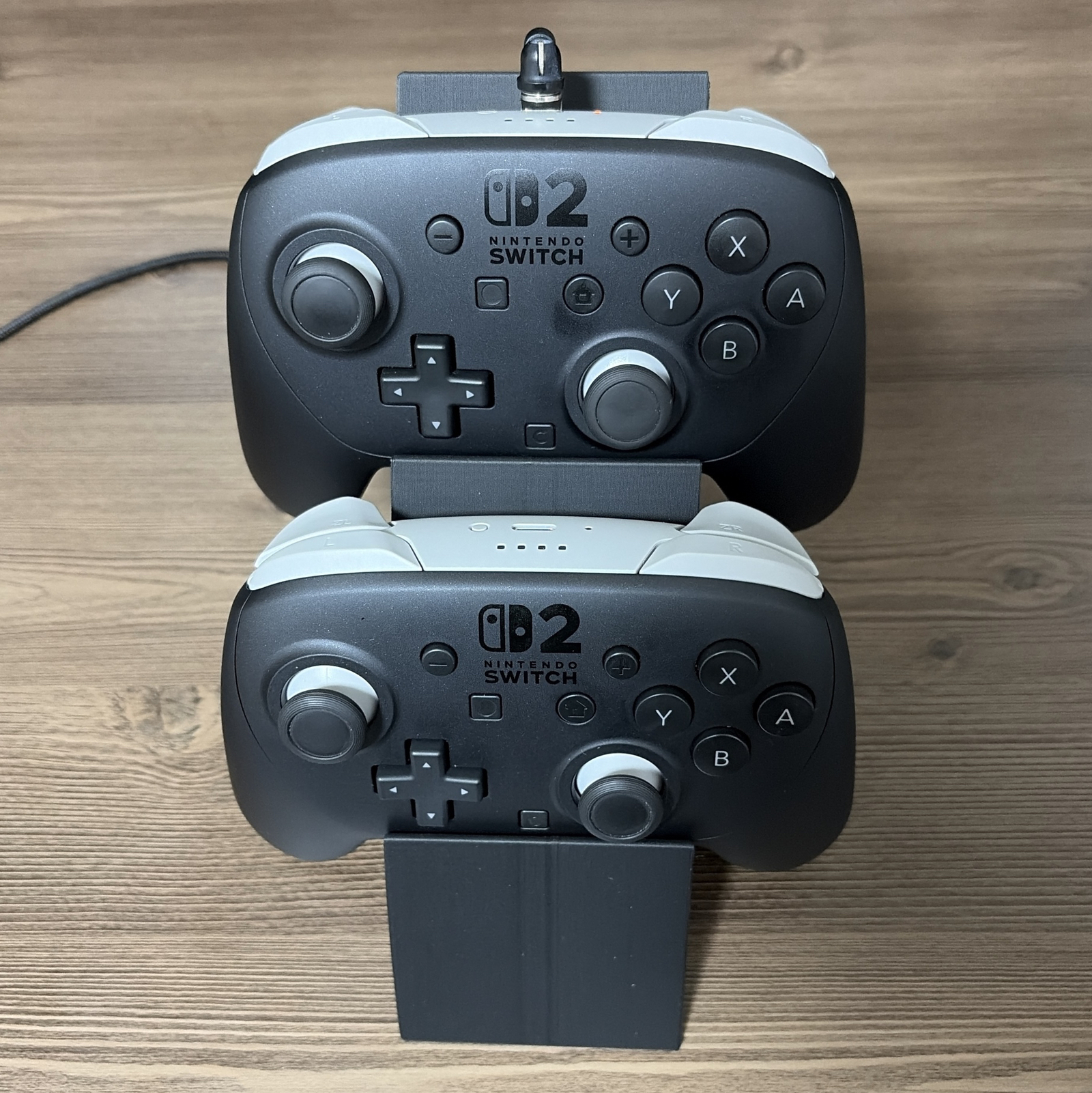 支持2台Switch2电脑用充电站黑色磁铁充电