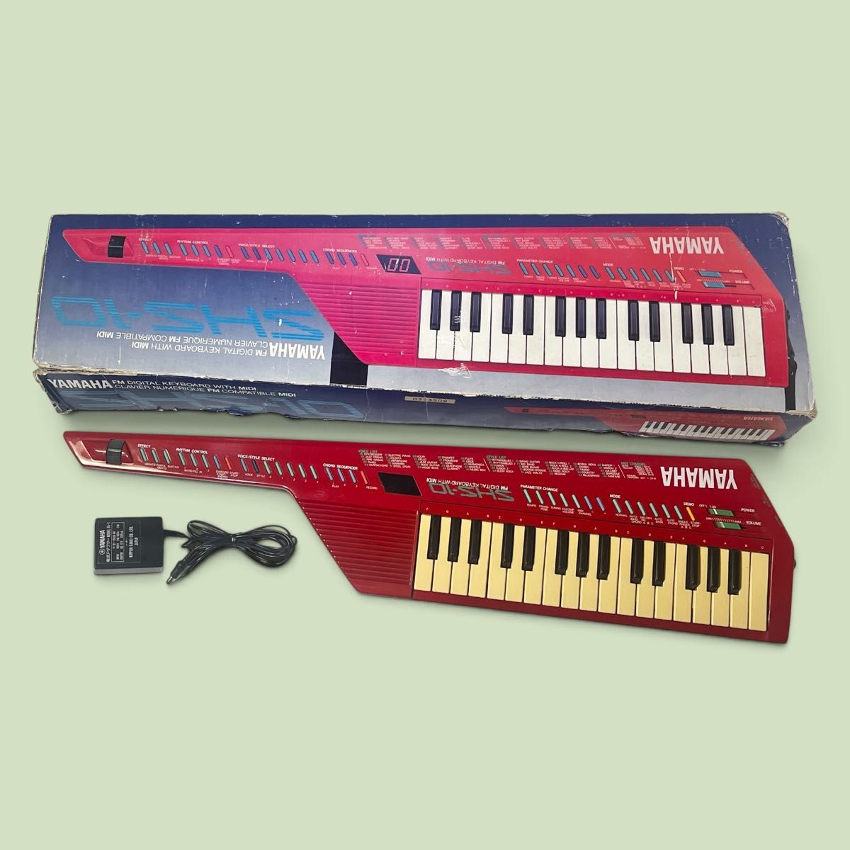 YAMAHA SHS-10 FM数字键盘 肩背式键盘 红色 带原包装 80年代 复古 流行 YAMAHA