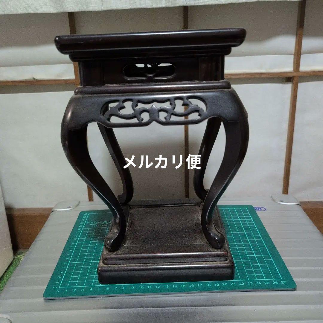 唐木花台 装饰台 盆栽台 镂空雕刻