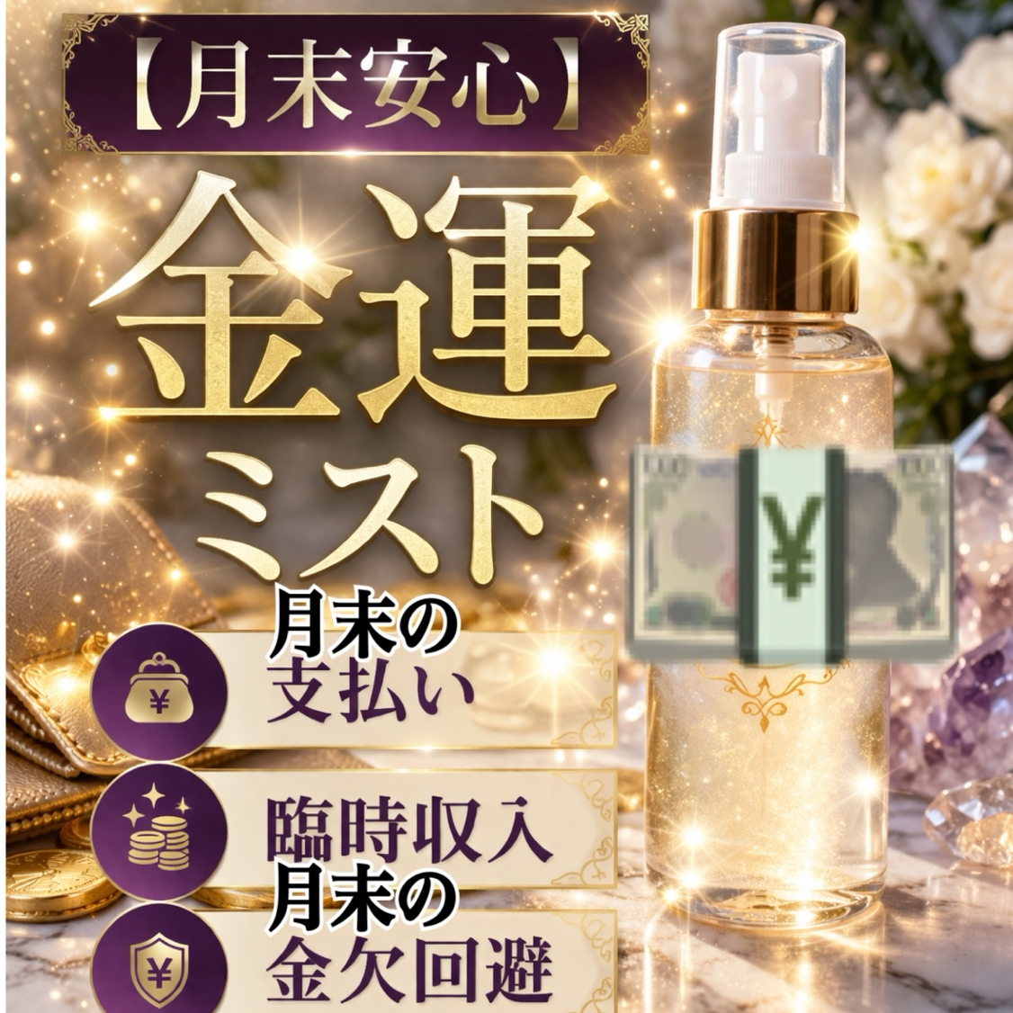【月末的危机也能安心应对】理顺资金流动的金运喷雾,应对支付、意外收入、避免资金短缺的开运好物