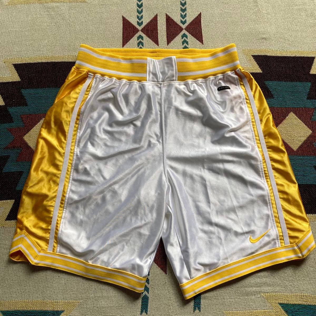 【极为稀有/品相极佳】90年代至00年代 NIKE TEAM 篮球裤 XL 刺绣 黄白 老款耐克