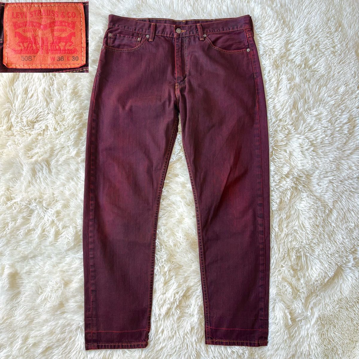 Levi's リーバイス 508 カラーデニムパンツ バーガンディ W36 L30