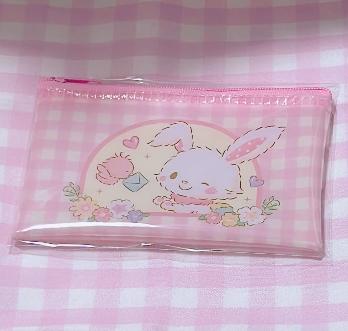 Sanrio Characters Flat Pouch Pink Wish Me Mel Celia 100-yen Store