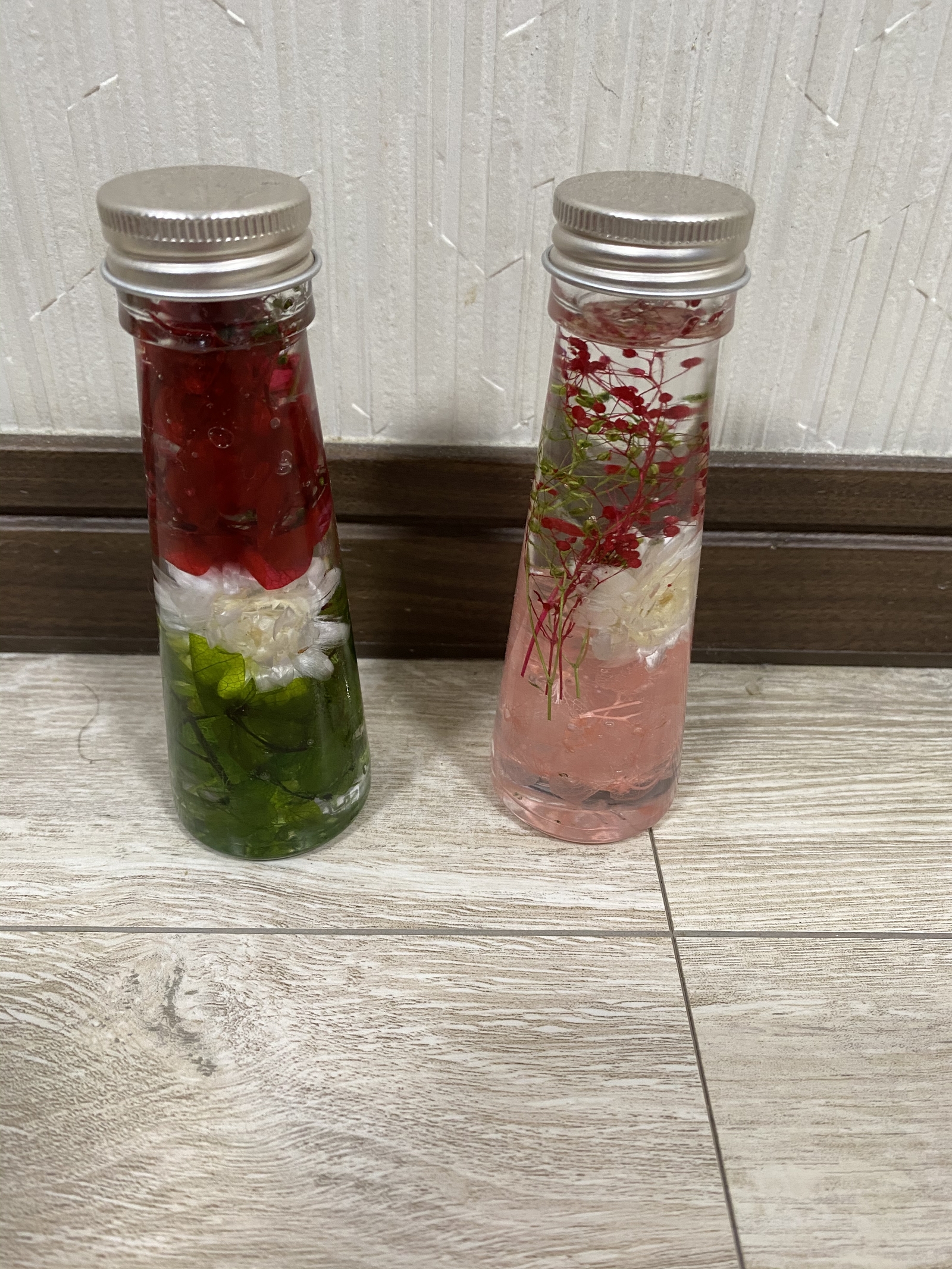 植物标本瓶 红色、粉色 2件套