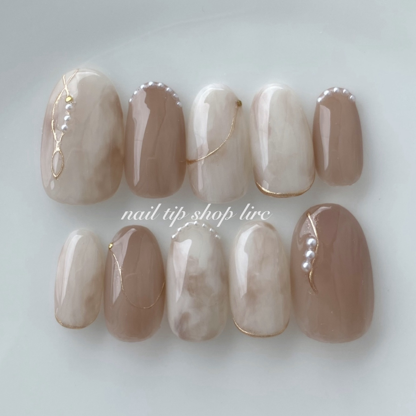 Cafe Latte 🍨☕️ Brown Nuance. : * Nail Tips Brown Cafe Milk Tea Latte Camel Simple Adult Nuance Office Bridal Wedding no.248