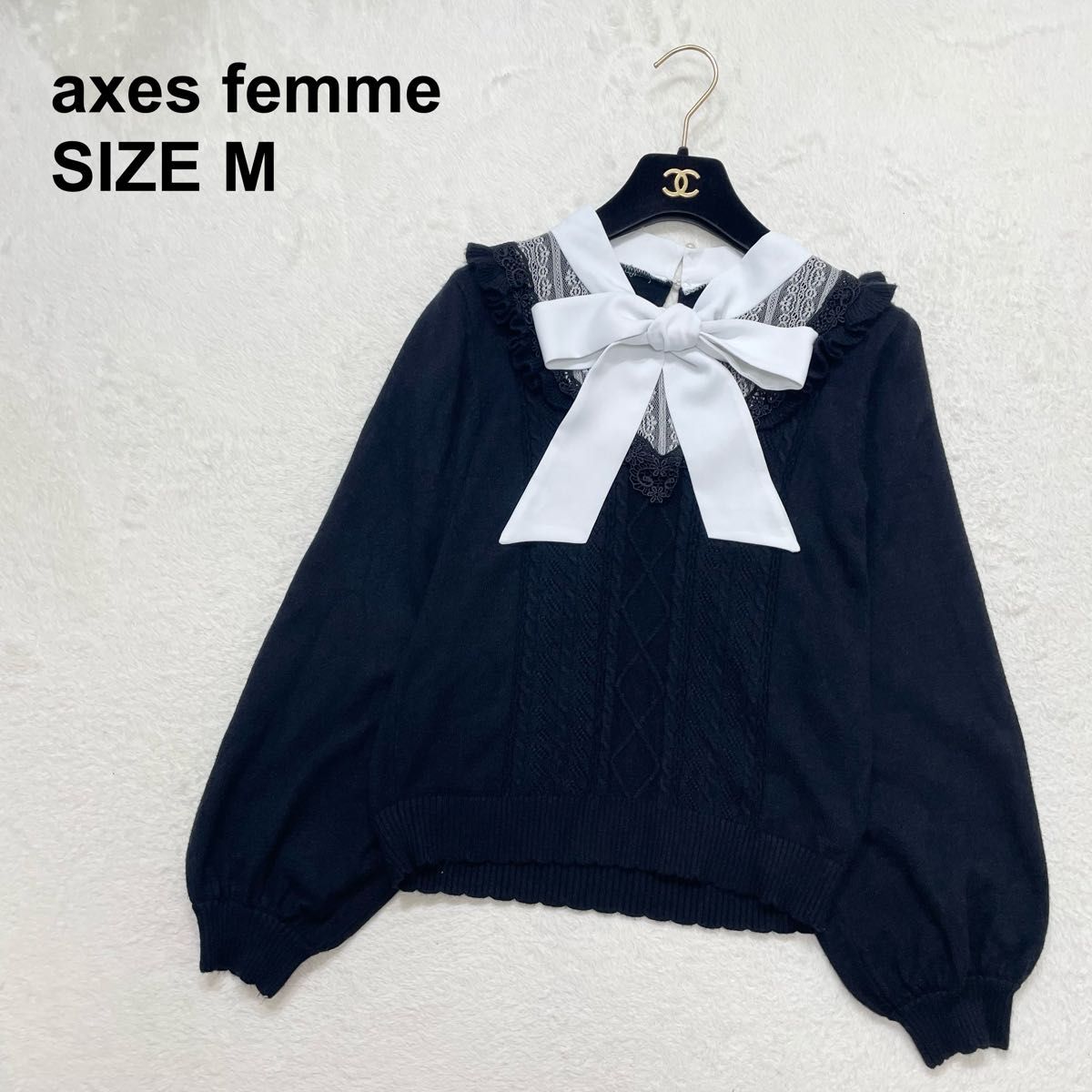 axes 公主风 古典洛丽塔 量产型 公主系 大蝴蝶结 领结针织衫(2061