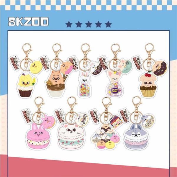 2nd Half-price Stray Kids Goods SKZ Acrylic Keyring SKZOO Stray Kids Keychain Goods Key Chain Accessories Key Ornament SKZOO POPUP STORE SKYZ