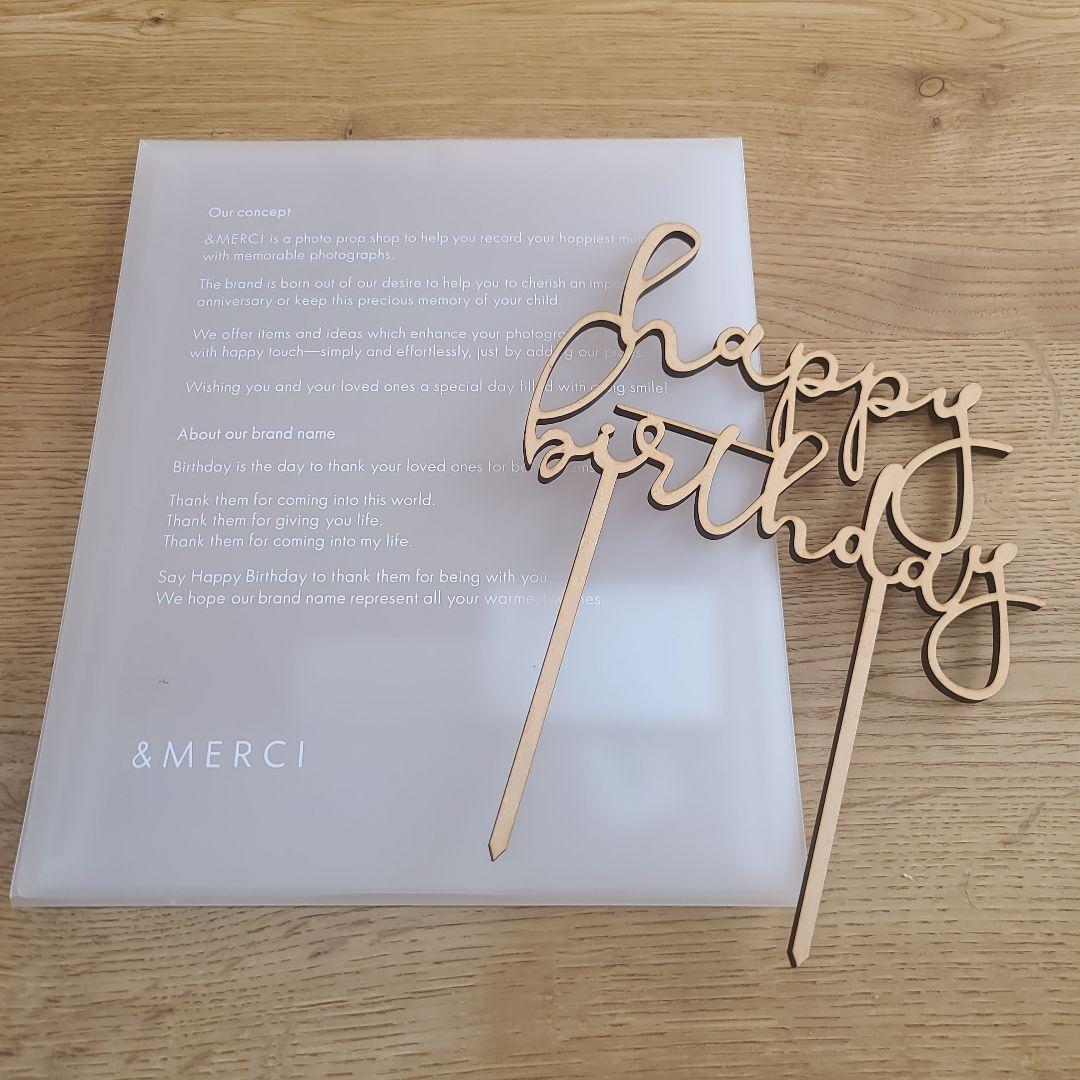 &MERCI Happy Birthday Cake Topper Baby Kids Birthday