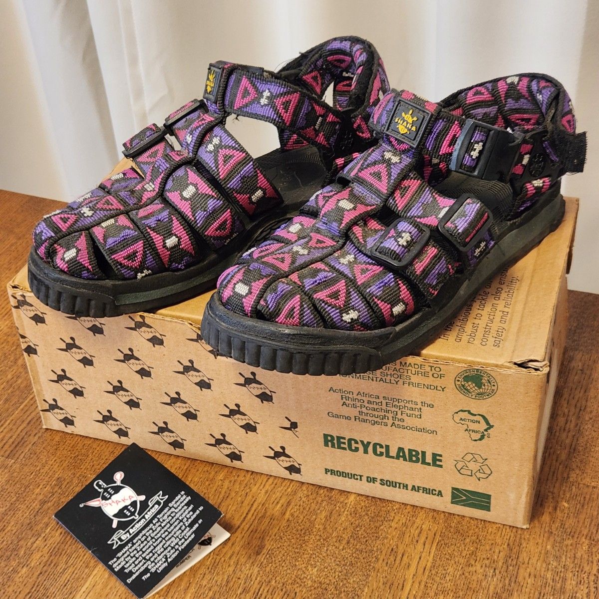 极为稀有 90年代 00年代 初期 SHAKA HIKER 夏卡·海客 南非出品 凉鞋 黑色 粉色