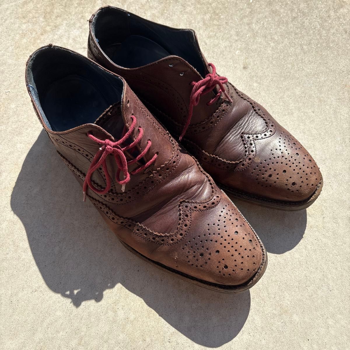 TOMMY HILFIGER男士翼片商务鞋棕色真皮皮鞋