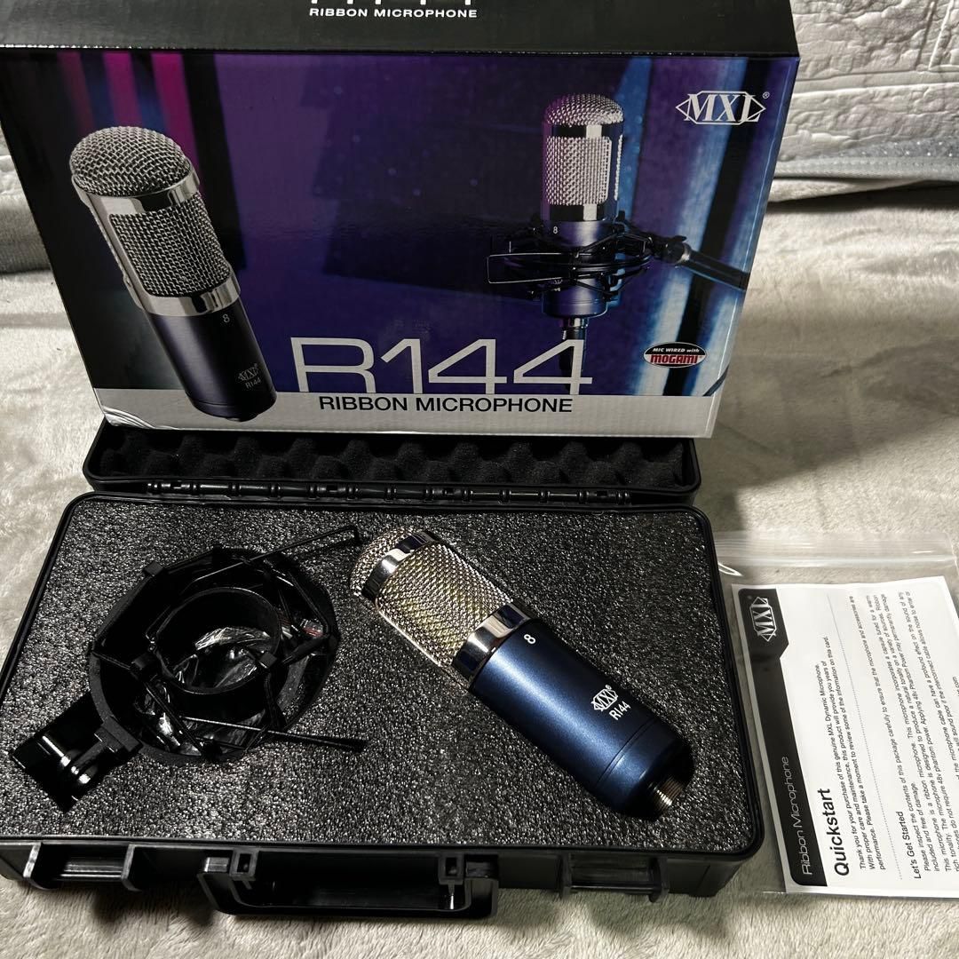 【极美品】MXL R144 丝带麦克风,附专用箱及防震架,电容麦克风