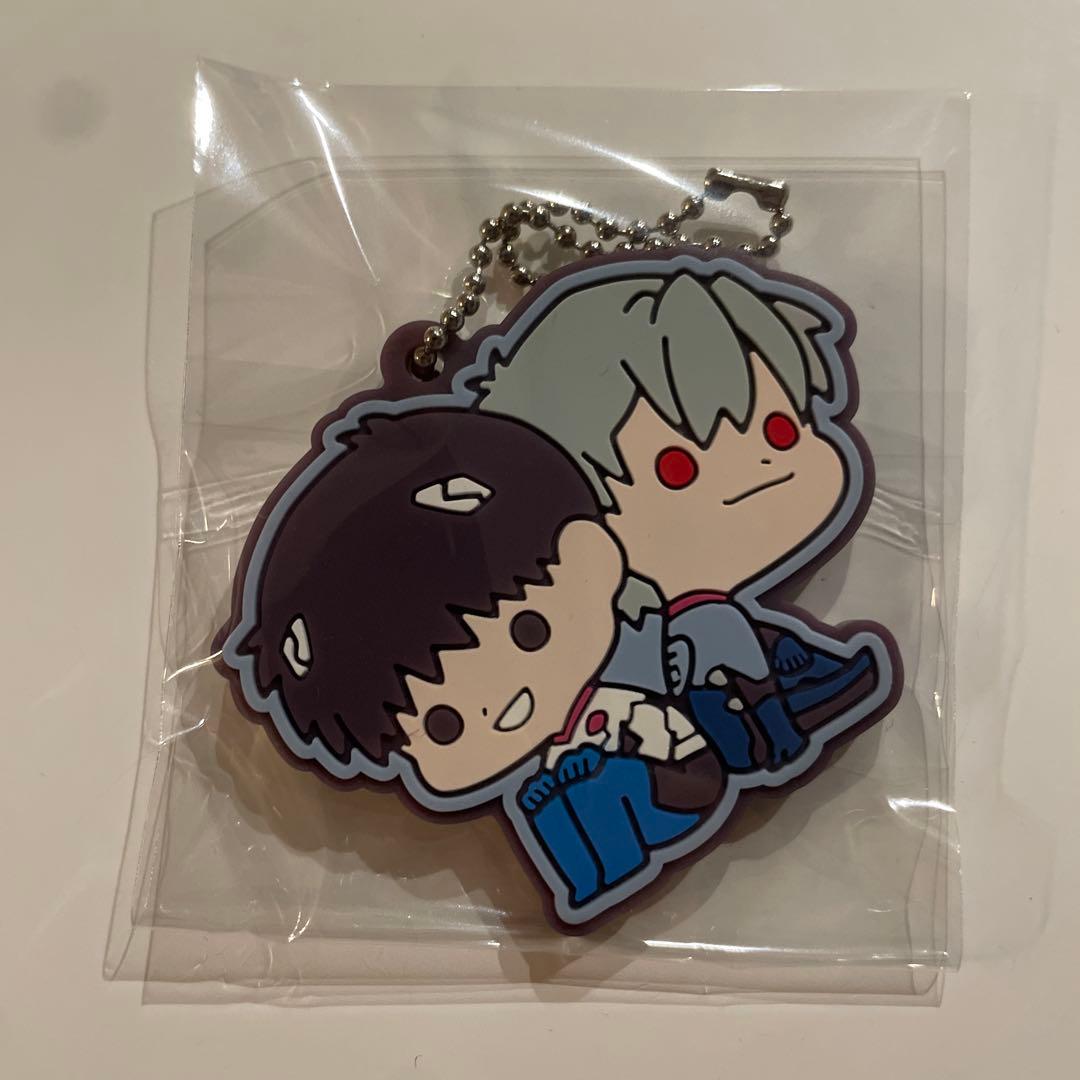 Evangelion Shinji Kaworu Retro Rare Rubber Figure Keychain