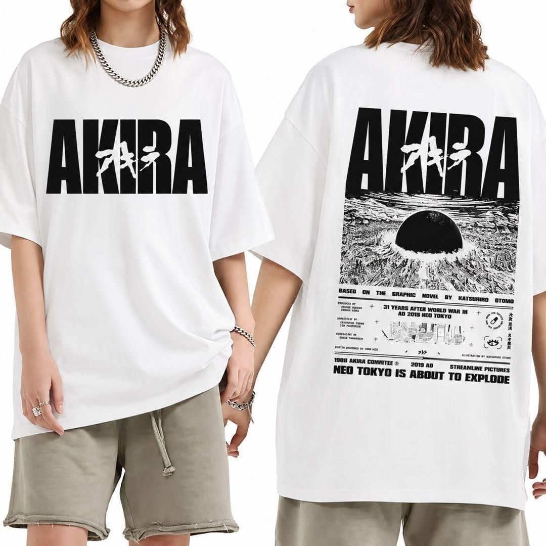 AKIRA阿基拉t恤M尺寸白色背景印花大衣尺寸