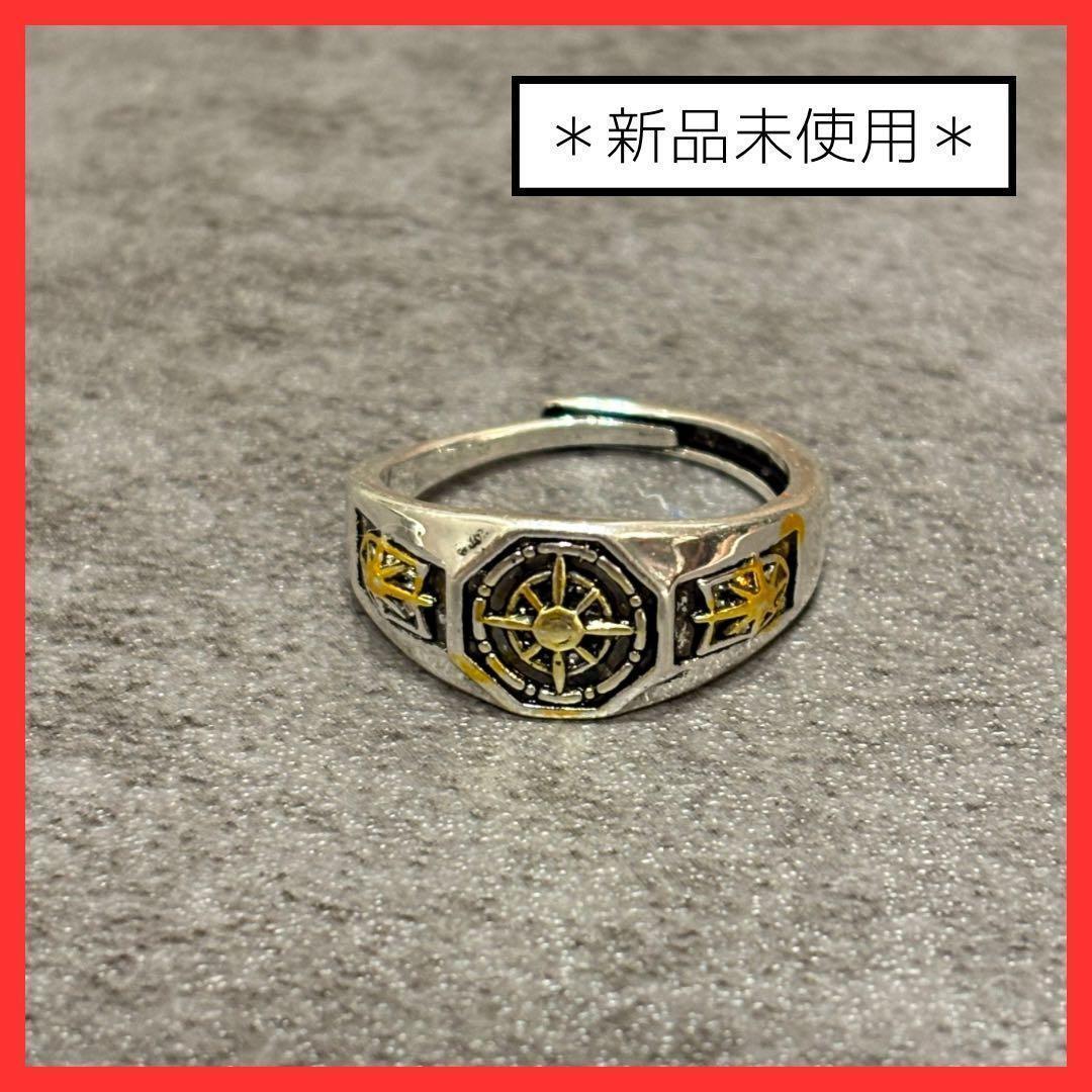 ☆ 环形罗盘金色设计银色戒指墨西哥复古