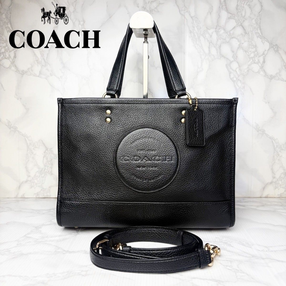 01 COACH 柯尔驰 两用手提包 单肩包 黑色