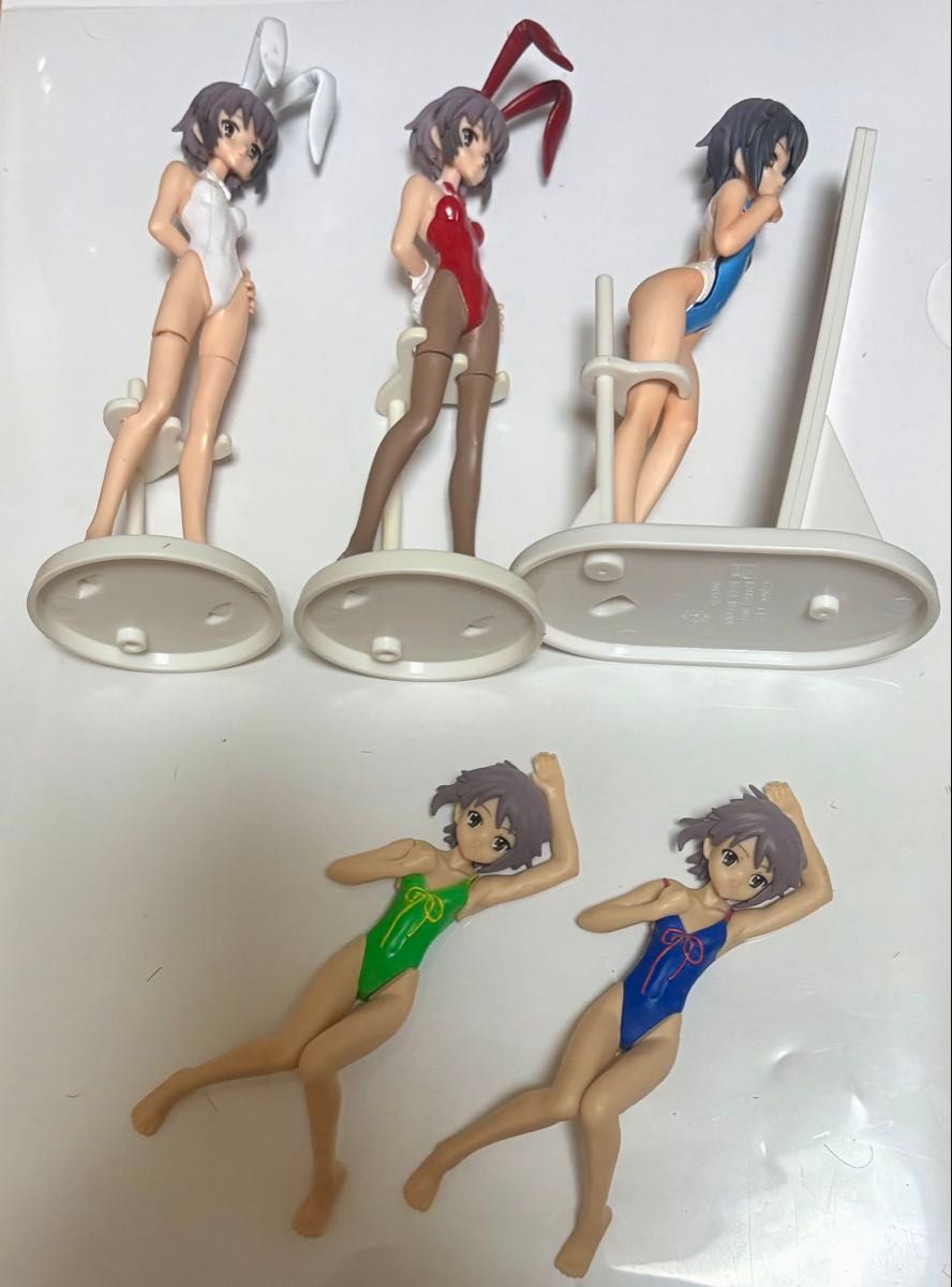 The Melancholy of Haruhi Suzumiya, Yuki Nagato Figure, 5-Piece Set, Bunny Girl Swimsuit