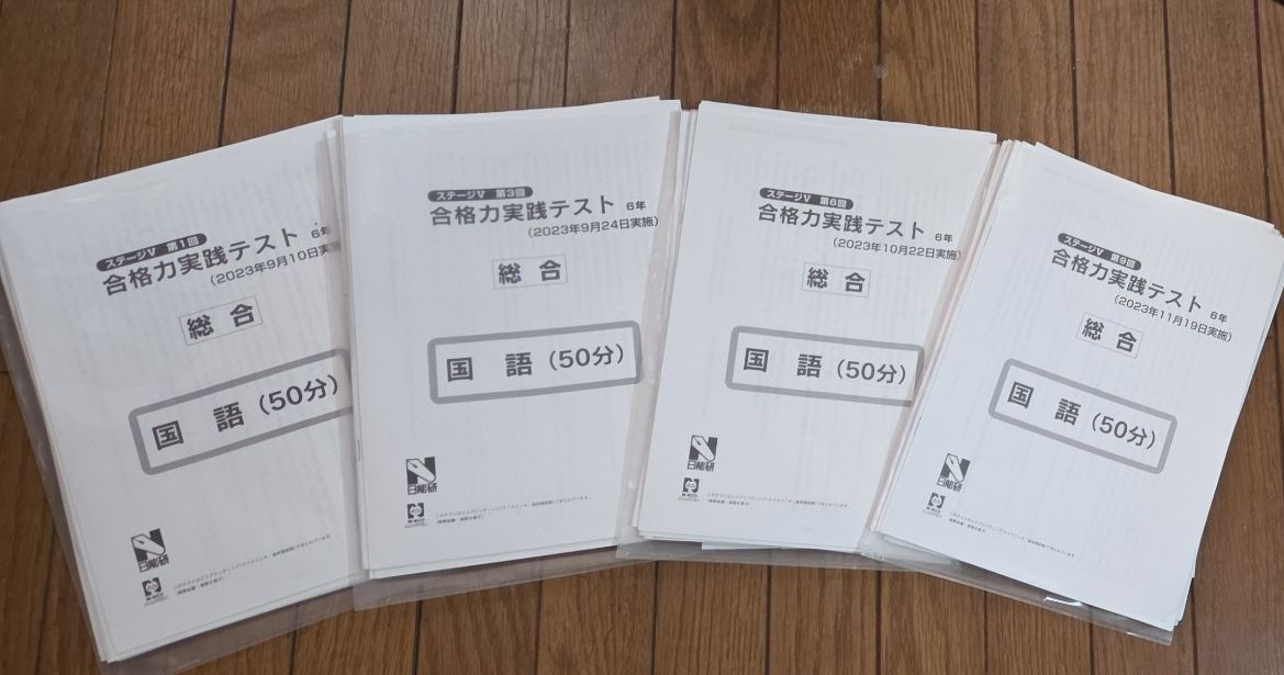 日能研 6年 合格力実践テスト 　　　　　　　4回分セット 2023年度