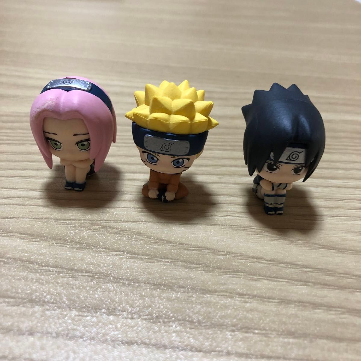 NARUTO まちぼうけ フィギュア 3体セット ナルト サクラ サスケ どんぶりナシ