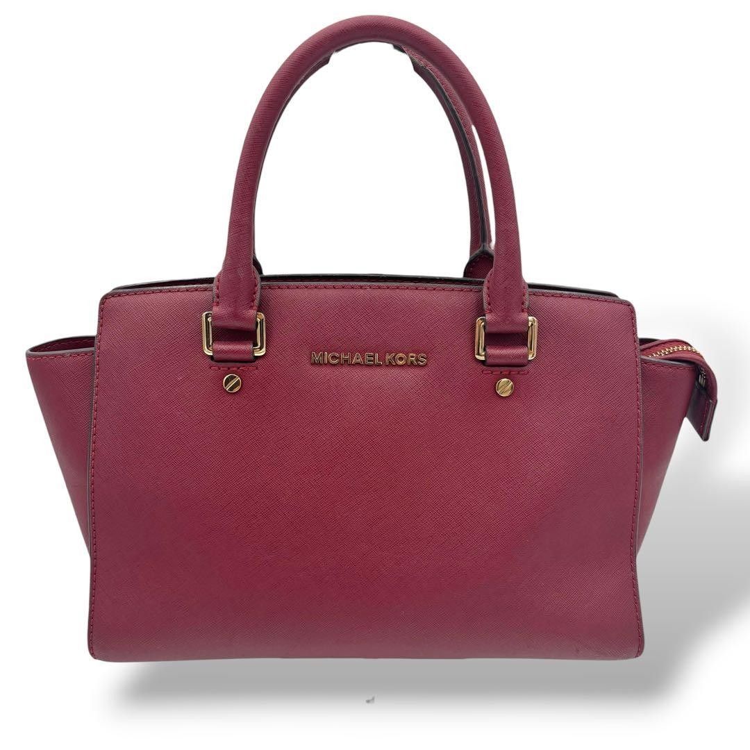 MICHAEL KORS Michael Kors Handbag Leather Burgundy Tote Elegant
