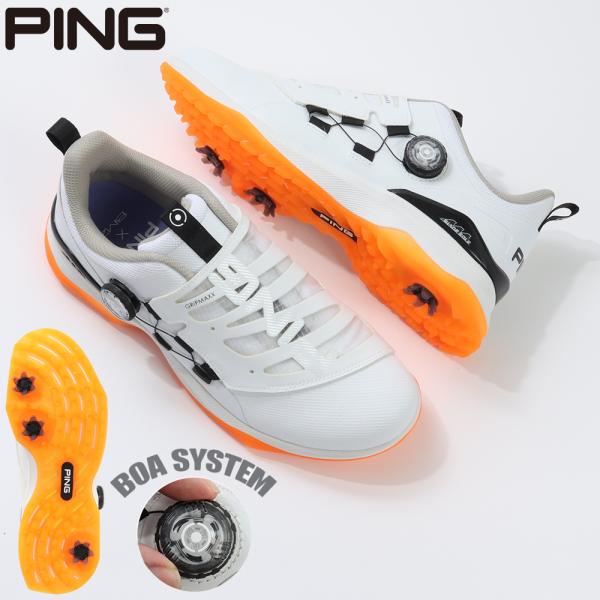PING(男士)高尔夫球鞋 刀锋鞋底 铁钉 BOA 旋钮式 621-4192501-031