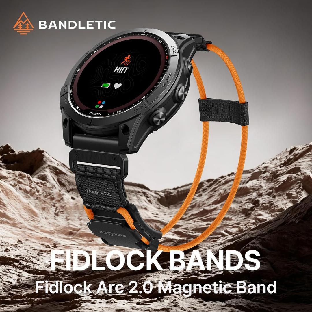 Garmin Stretch Loop Band 26mm, Magnetic Detach-and-Attach & Velcro Adjustment