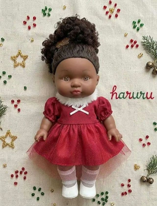 Bonnie Doll Clothes Christmas Tulle Dress with Fur