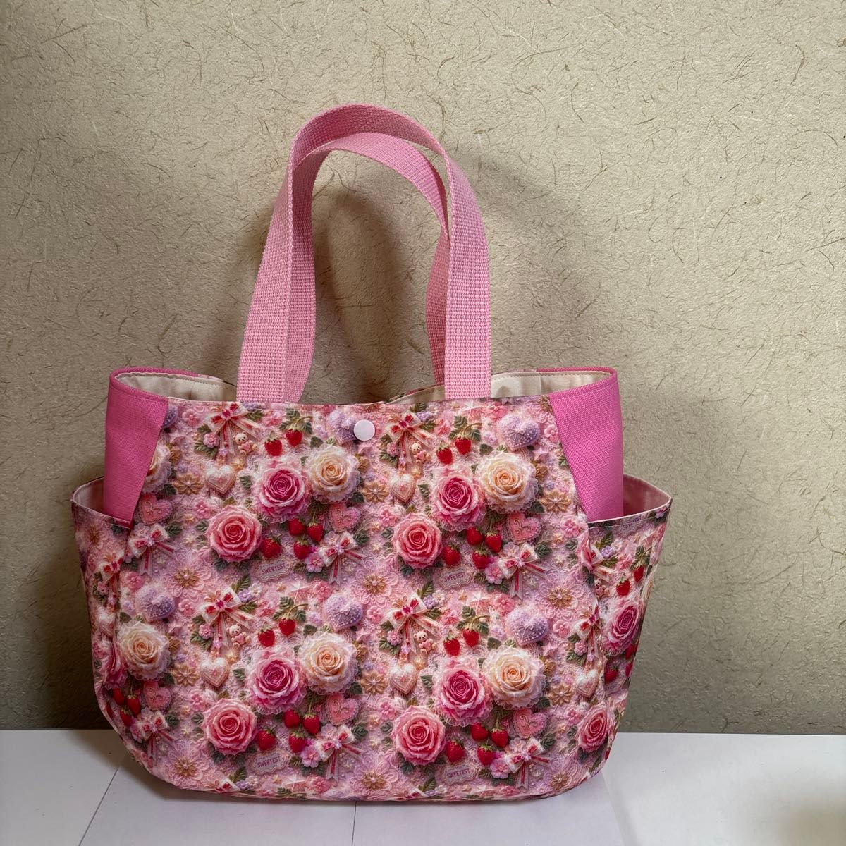 Reissue Sweet Lolita Garden Strawberry Handmade Tote Bag Tulip Style