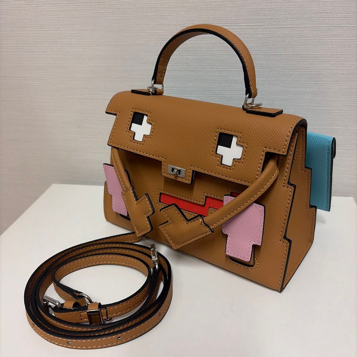 Pictogram Mini Shoulder Bag, Brown Multi-Color, 2-Way