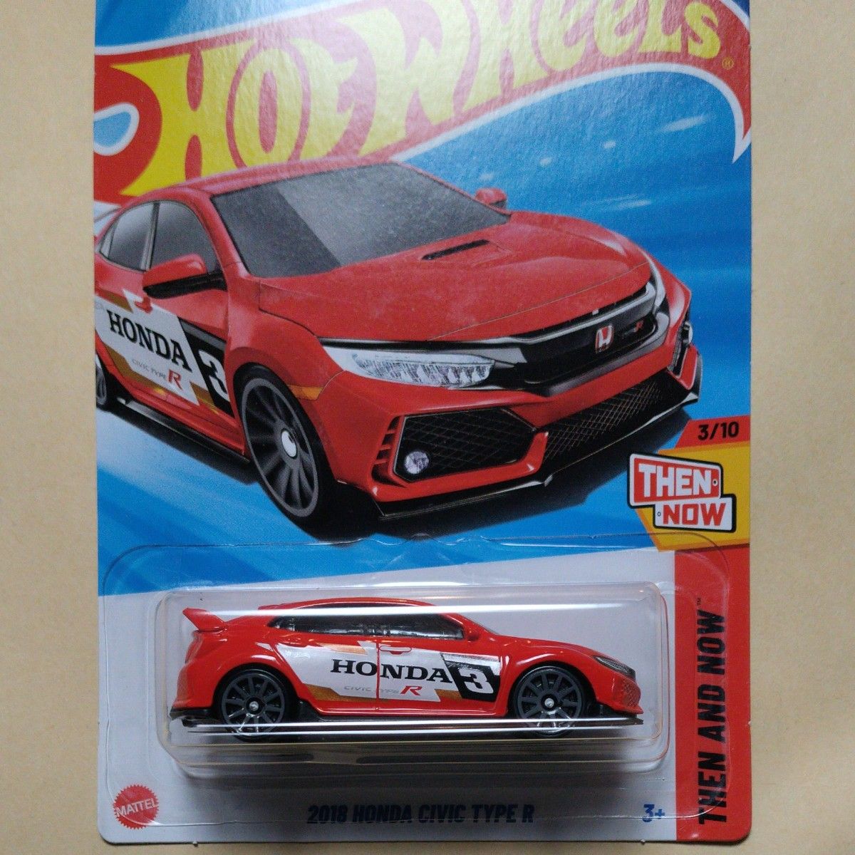 热轮2018本田思域型R红色THEN AND NOW迷你车
