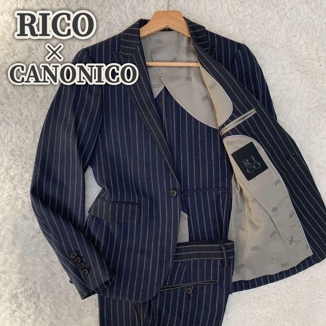 RICO kanonico套装设置亚麻布丝绸混合奈比条纹