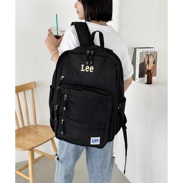 デイバック リュック Lee/リー 14ポケット 多機能 撥水 BIG デイパック/リュック バックパック/大容量 約35.5リットル/スクール ロゴ刺繍 レディース メンズ