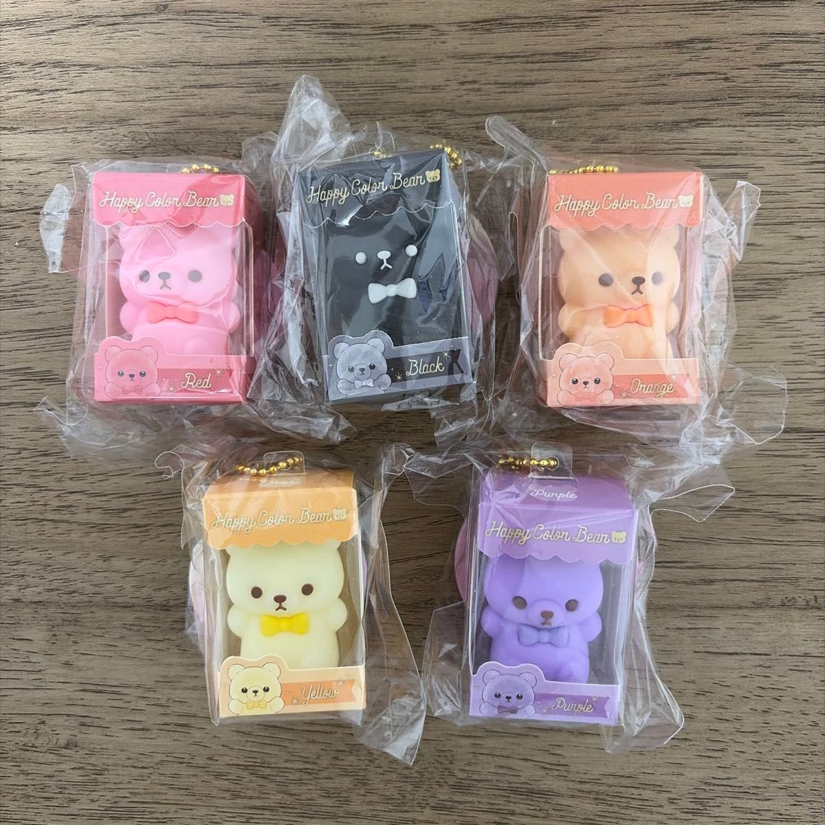 Happy Color Bear BOX手办钥匙扣 5件套