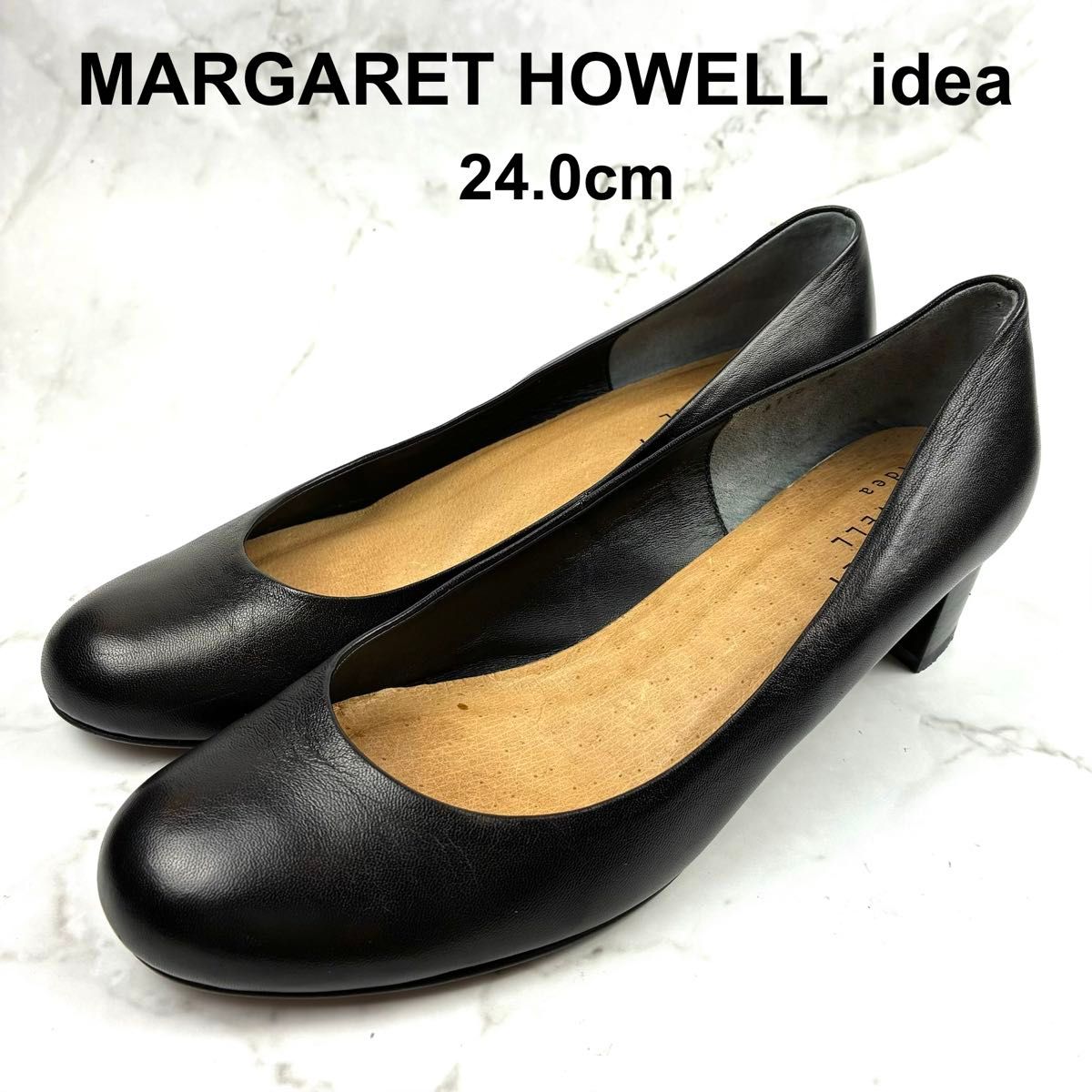 MARGARET HOWELL idea 皮革浅口鞋 24 黑色