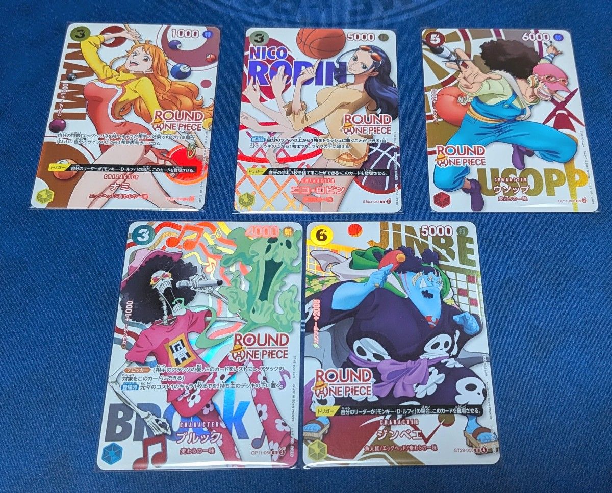 One pice card游戏回合one collaboration promo 5枚套装娜美罗宾乌索普布鲁克津贝国内正品