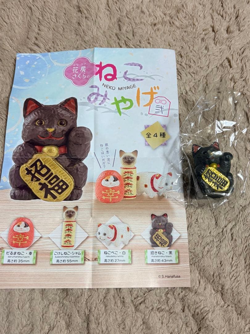 Sakura Hanabusa's Cat Souvenir Lucky Cat Black Figure