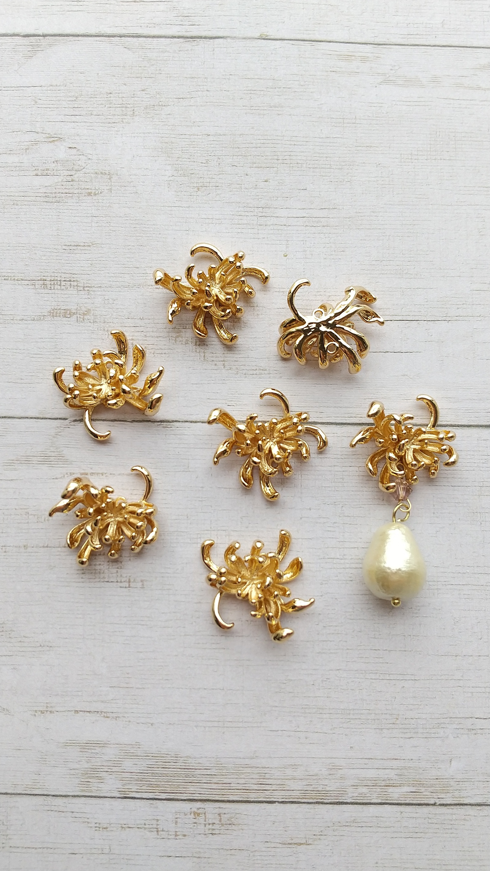 【约22 × 18mm 2个】24k花魅力黄金
