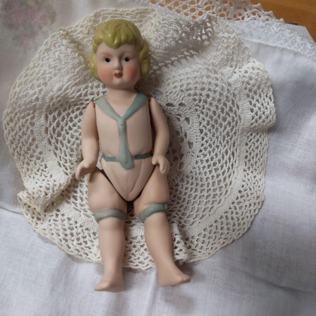 Sailor Boy Antique-Style Doll Full Bisque Doll Brocante Small Doll