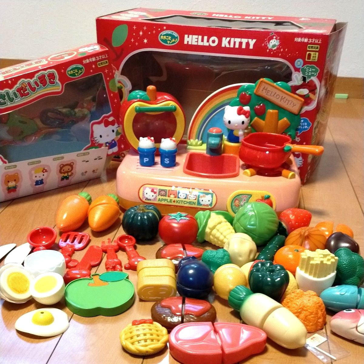 降价【稀有 良品】2006年 Hello Kitty 苹果厨房 Hello Kitty 过家家厨房 稀有 Sanrio 套装 蔬菜 儿童