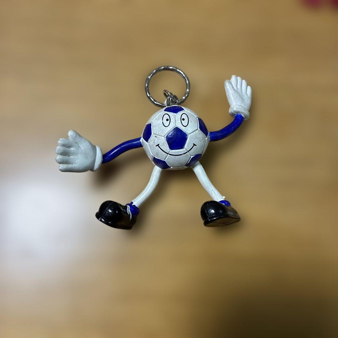 Soccer Ball Bendable Wiggly Figure Keychain Showa Retro