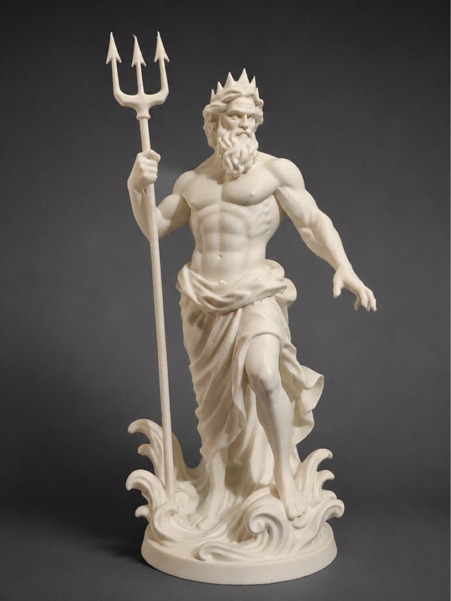 Poseidon Figure Greek Mythology Sea God Ornament Object 24 cm