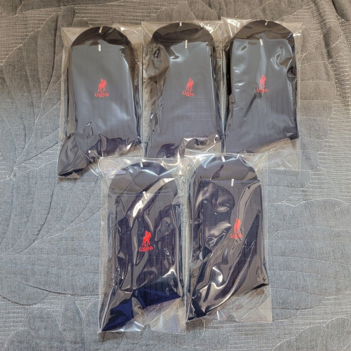 USPA 袜子 5双装 黑色 商务袜 23~25厘米 男士 女士